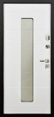 Входные двери Юта 1 3К90 П-55(окно+нержав) RAL 9003 - П-58(окно) RAL 9003