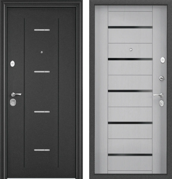 DELTA PRO MP D1 DL-1 Темно-серый букле графит/DC-1B Дуб белый матовый 950*2050 R