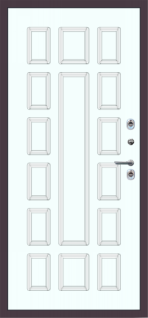 Входные двери M65 ТЕРМО с фрезеровкой Букле опал - ФЛТ-6 Velluto Bianco AG 700