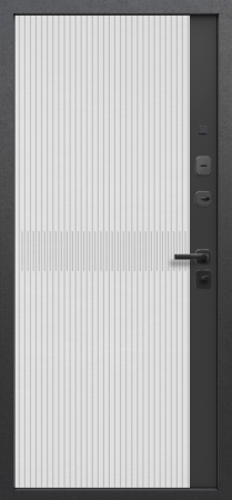 Входные двери Гарда 7,5 см Вуд Вертикаль Орех кантри Сатин белый/сатин черный