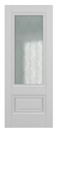 Межкомнатные двери Турин ДО Baguette B1 Сатинато с рисунком ромб