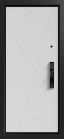 Входные двери Тринити 3К90 ЮР-37 RAL 7021 - H-67 ZB Белый