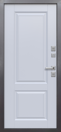 Входные двери Termo 2 Антрацит букле Велюр белый