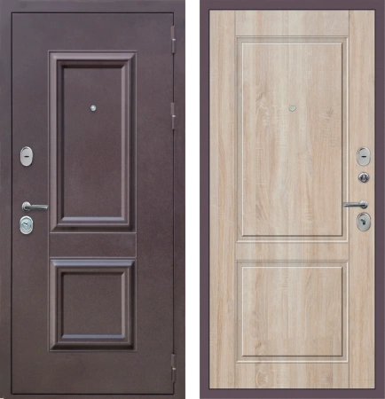 Входные двери M51 с фрезеровкой Букле опал - ФЛ-30 Дуб Сонома светлый