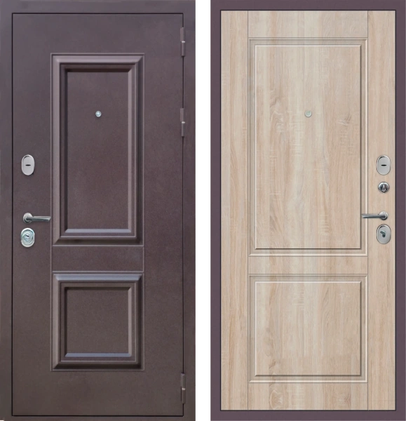 Входные двери M51 с фрезеровкой Букле опал - ФЛ-30 Дуб Сонома светлый