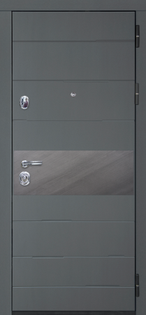 Входные двери Натта ЮР3 Графит - Без фрезеровки ZB Белый