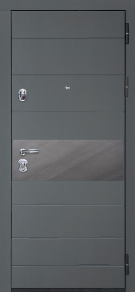 Входные двери Натта ЮР3 Графит - Без фрезеровки ZB Белый