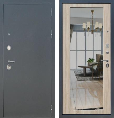 Входные двери M5 ФЛ Букле графит - ФЛЗ-21 Дуб Сонома светлый