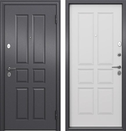 Входные двери DELTA PRO MP VDM VDM-1 Темно-серый букле графит - СК-10 Бьянко