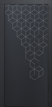 Входные двери Сталлер Comfort 3K ЮП-8 Графит - ЮП-16 (декоративная зеркальная вставка) ZB Белый