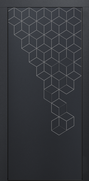 Входные двери Сталлер Comfort 3K ЮП-8 Графит - ЮП-16 (декоративная зеркальная вставка) ZB Белый