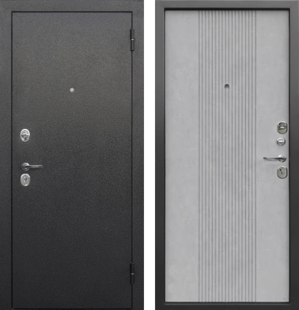 Входные двери Nova серебро Антик серебро бетон снежный