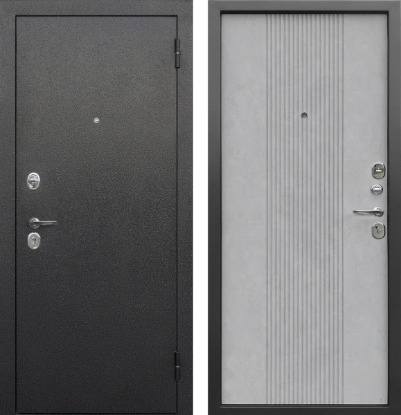 Входные двери Nova серебро Антик серебро бетон снежный