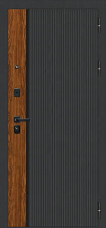 Входные двери M14 Шифт панель Черная шагрень - Шифт панель Орех каньон коньяк