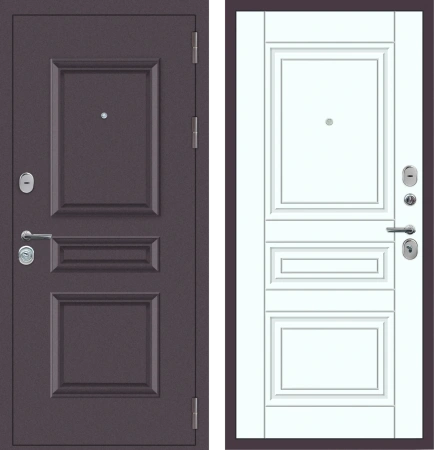 Входные двери M53 с фрезеровкой Букле опал - ФЛ-10 Velluto Bianco AG 700