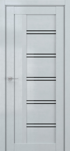 Межкомнатные двери V5 Lacobel черный лак Грей вуд