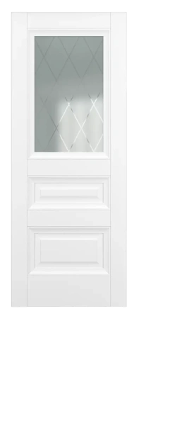 Межкомнатные двери Ампир ДО Baguette B2 Сатинато с рисунком ромб