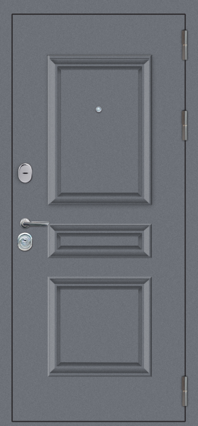 Входные двери M52 с фрезеровкой Букле графит - ФЛ-10 Velluto Bianco AG 700