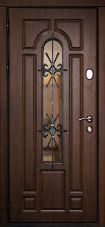 Входные двери Бари NEW О-Е(окно) Дуб темный - О-Е(окно) Дуб беленый