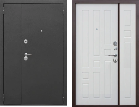 Входные двери Гарда 7.5 (двупольная) Серебро антик Белый ясень