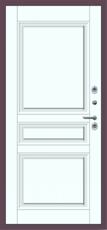 Входные двери M63 ТЕРМО с фрезеровкой Букле опал - ФЛТ-2 Velluto Bianco AG 700