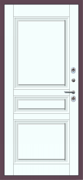 Входные двери M63 ТЕРМО с фрезеровкой Букле опал - ФЛТ-2 Velluto Bianco AG 700