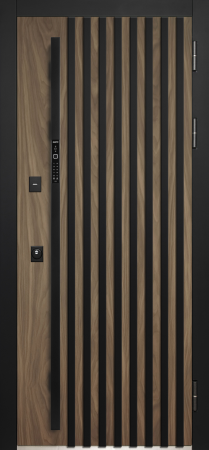 Входные двери Luxor Smart 3D Рейка Орех американский мокко Эмалит белый