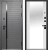 Входные двери Luxor Горизонталь Зеркало Сатин графит Эмалит белый