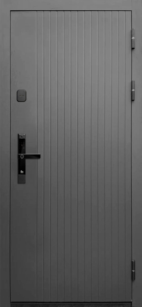 Входные двери Тайга 10 см (Электр. замок) Зеркало Сатин графит - Зеркало Эмалит белый