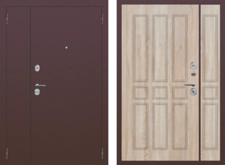 Входные двери M32 1200 металл Медный антик - ФЛ-81 Дуб Сонома светлый