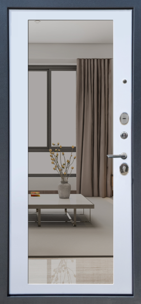 Входные двери M5 ФЛ Букле графит - ФЛЗ-21 Velluto Bianco AG 700