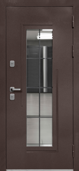 Входные двери Luxor Termo 7 Шоколад букле Эмалит белый