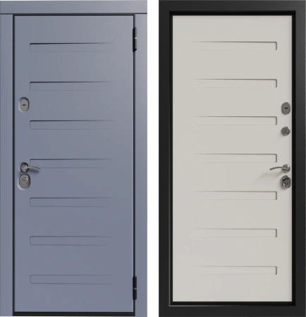 Входные двери Пиано П-18 Графит - П-18 Белый текстурный
