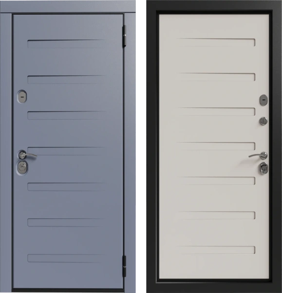 Входные двери Пиано П-18 Графит - П-18 Белый текстурный