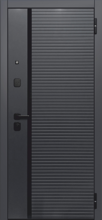 Входные двери Гарда 9 см Черное Зеркало Сатин черный Эмалит белый