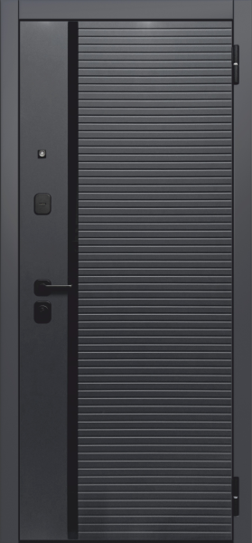 Входные двери Гарда 9 см Черное Зеркало Сатин черный Эмалит белый