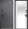 Входные двери Luxor Вертикаль Зеркало Сатин графит Эмалит белый