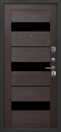 Входные двери Гарда муар Царга 6 мм Черный муар Тёмный кипарис