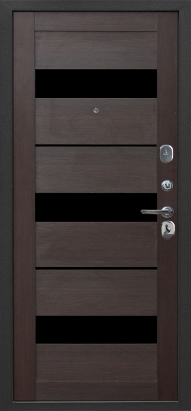 Входные двери Гарда муар Царга 6 мм Черный муар Тёмный кипарис