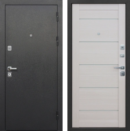 Входные двери Гарда 9 Серебро Антик серебро Лиственница беж.