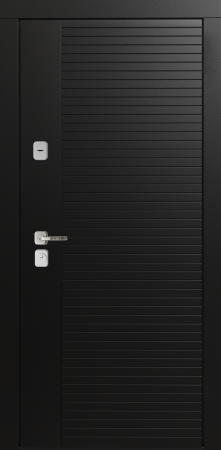 Входные двери Сталлер Comfort 3K ЮП-17 ZB 999-2 Черный кварц - ЮП-15 (декоративная зеркальная вставка) MI38 Санд светлый