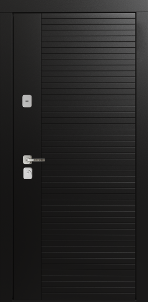 Входные двери Сталлер Comfort 3K ЮП-17 ZB 999-2 Черный кварц - ЮП-15 (декоративная зеркальная вставка) MI38 Санд светлый