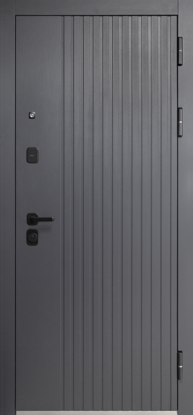 Входные двери Luxor Вертикаль Сатин графит Эмалит белый