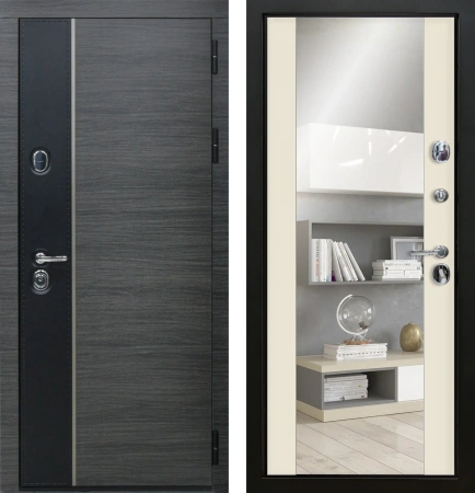 Входные двери Стило ЮР9 Венге серый - ЮР10 RAL 9001