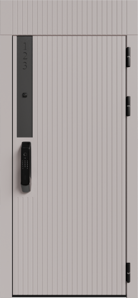 Входные двери Рейн ЮР-36 (с номером квартиры) Латте (ZB855-2) - ЮР22 ZB Белый