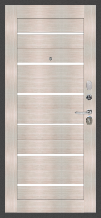 Входные двери M34 Л-3 Черный муар - СБ-5 Лиственница беленая