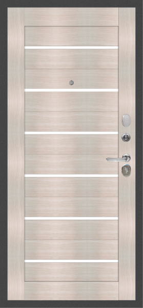 Входные двери M34 Л-3 Черный муар - СБ-5 Лиственница беленая