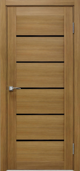 Межкомнатные двери 22S(р) Lacobel черный лак Орех карамель