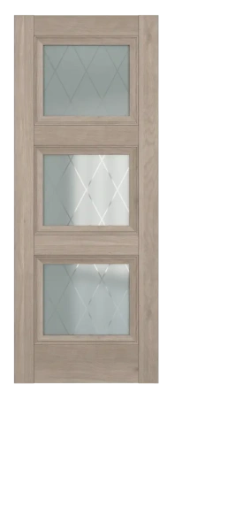 Межкомнатная дверь Гранд ДО Baguette B3 Сатинато с рисунком ромб