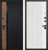 Входные двери Кантри 9 см Сатин черный Эмалит белый